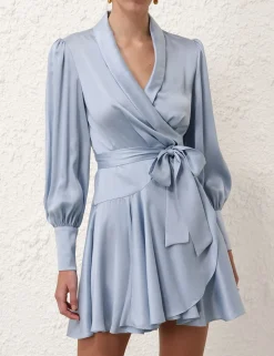 Silk Wrap Mini Dress