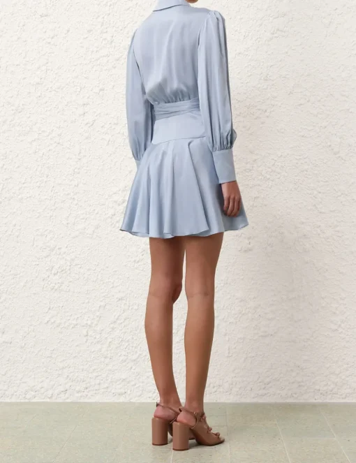 Silk Wrap Mini Dress