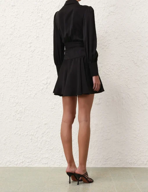 Silk Wrap Mini Dress