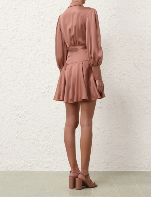 Silk Wrap Mini Dress