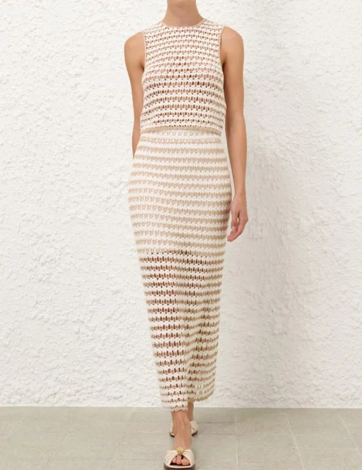 Tallow Crochet Midi Skirt