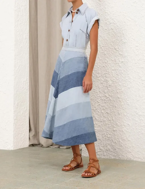 Tallow Denim Midi Skirt