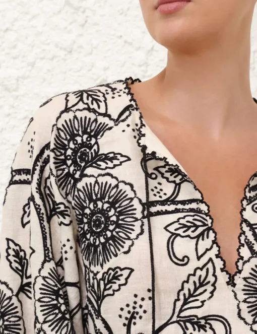 Tallow Embroidered Mini Dress