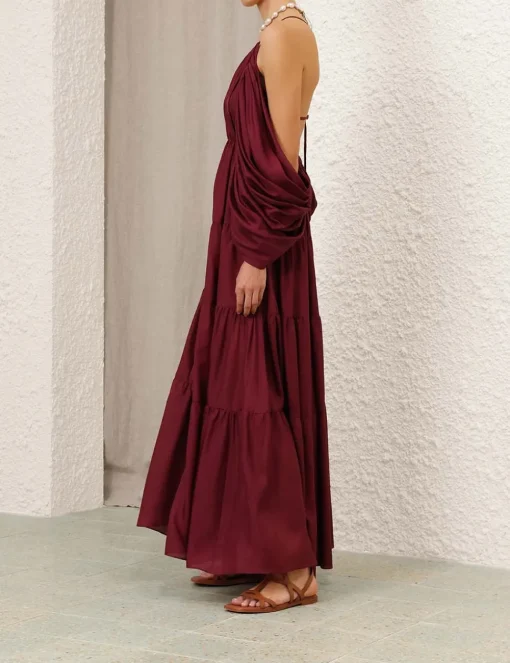 Tallow Gathered Maxi Dress