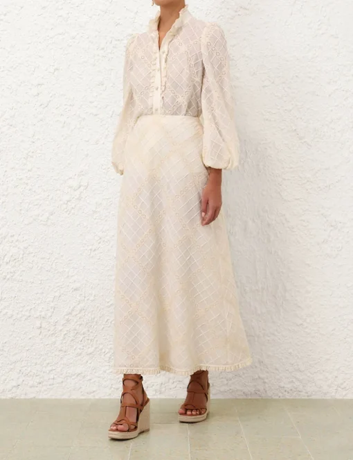 Tallow Lace Trim Bias Skirt