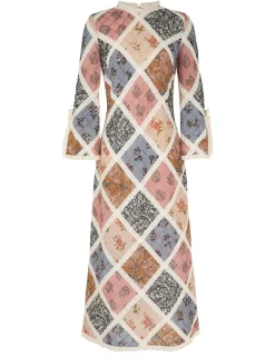 Tallow Lace Trim Midi Dress