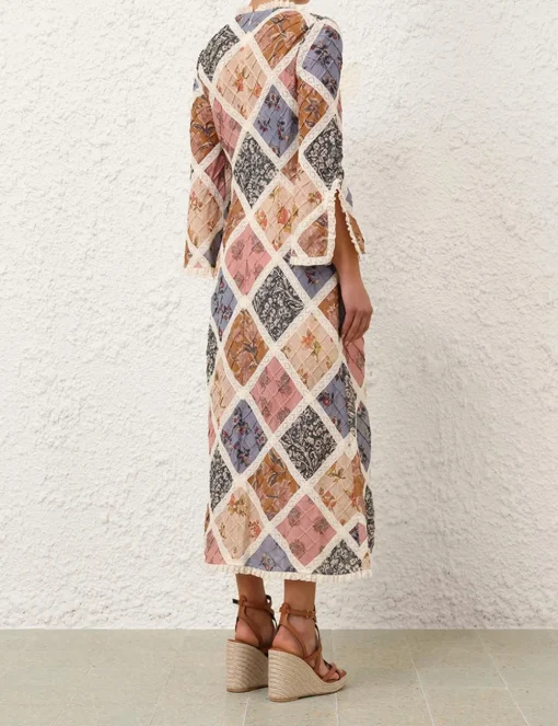 Tallow Lace Trim Midi Dress