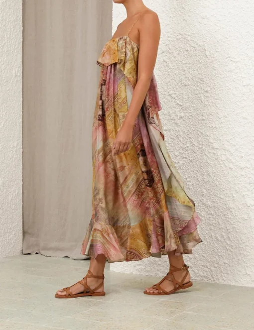 Tallow Ruffle Maxi Dress