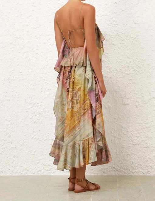 Tallow Ruffle Maxi Dress