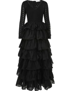 Tallow Tiered Ruffle Gown