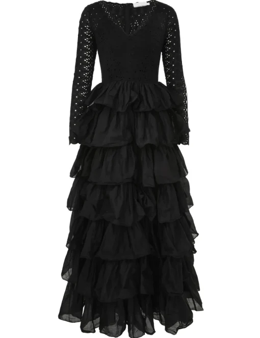 Tallow Tiered Ruffle Gown