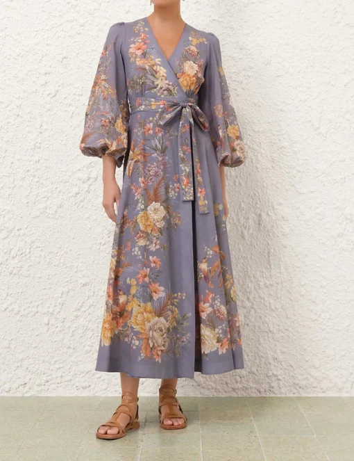 Tallow Wrap Midi Dress