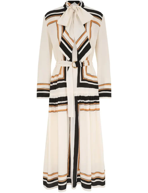 Tie Neck Midi Dress