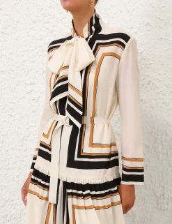 Tie Neck Midi Dress