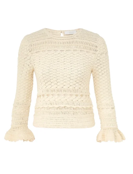 Waverly Crochet Crew Neck Top