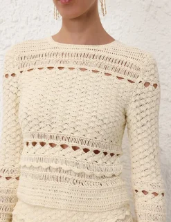 Waverly Crochet Crew Neck Top