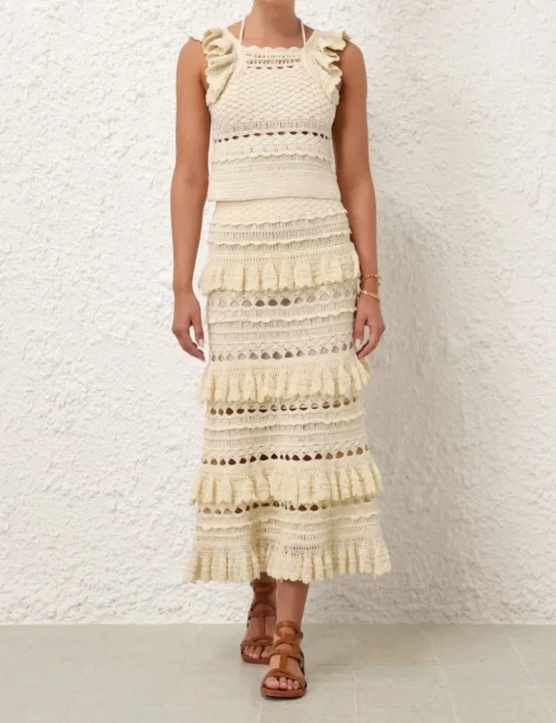 Waverly Crochet Midi Skirt
