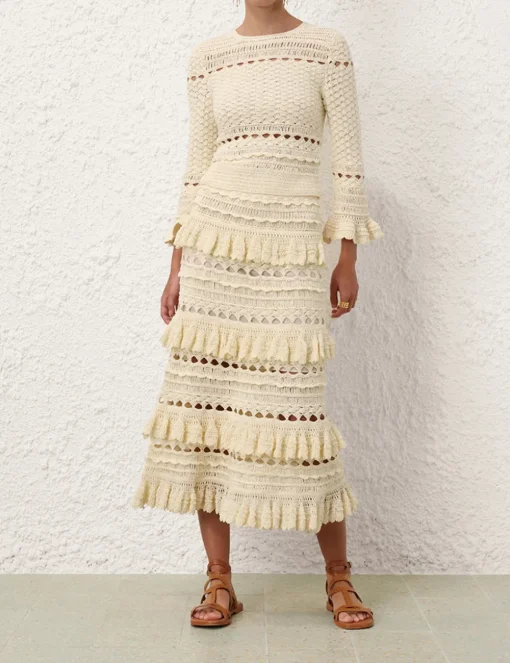 Waverly Crochet Midi Skirt