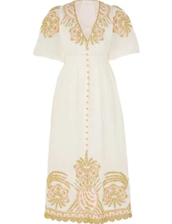 Waverly Embroidered Midi Dress
