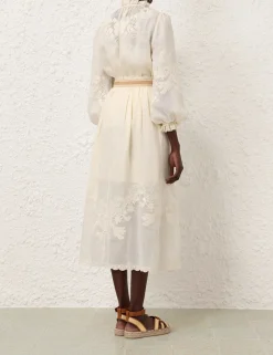 Waverly Embroidered Midi Skirt