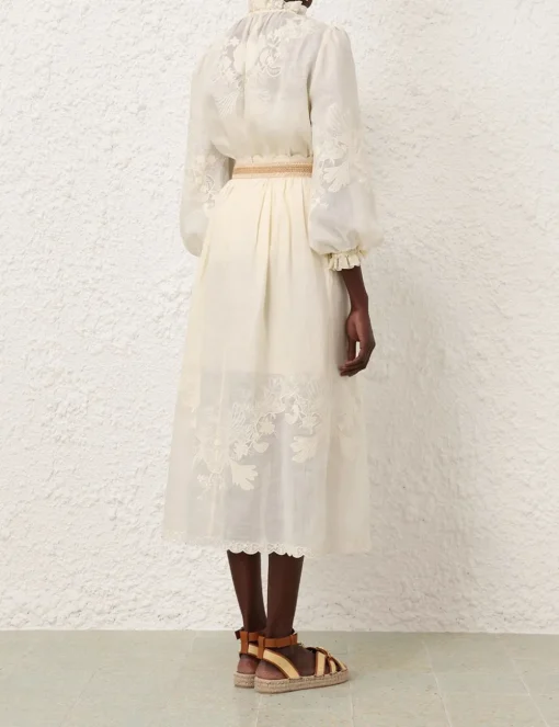 Waverly Embroidered Midi Skirt