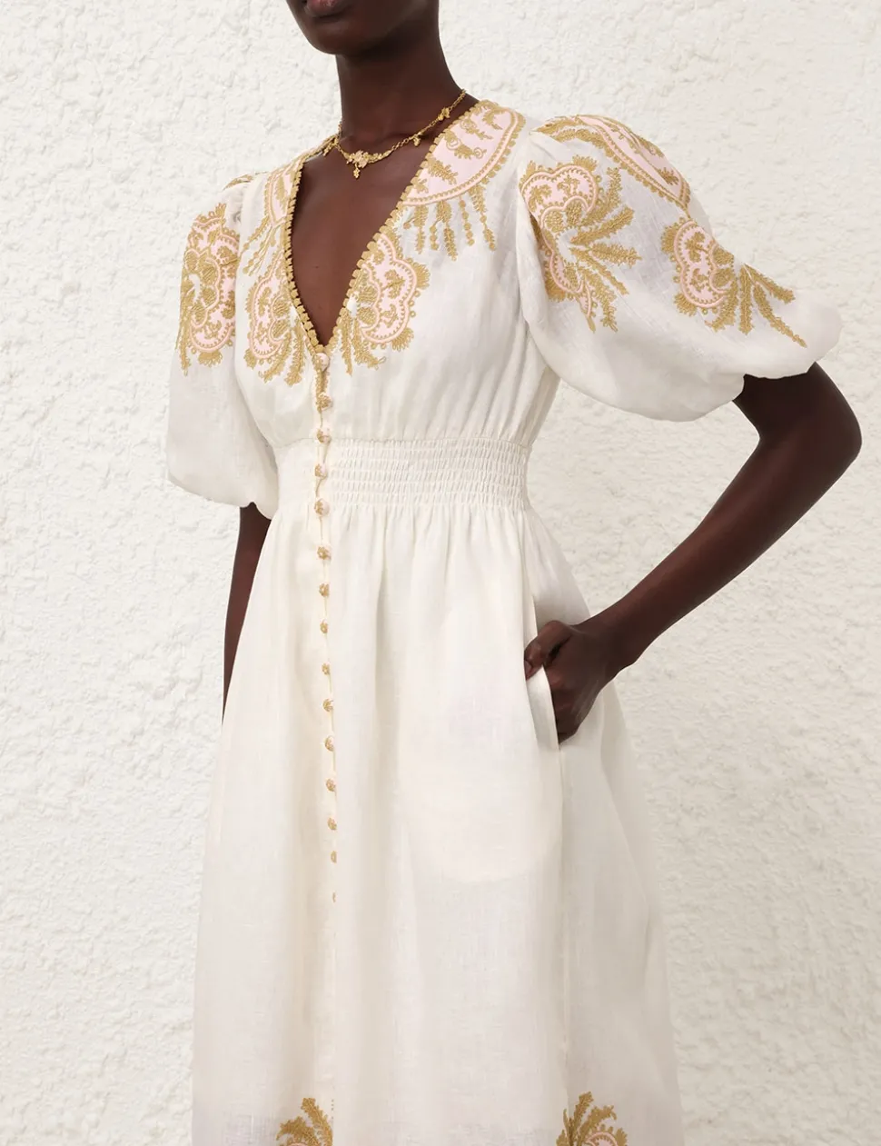 Waverly Embroidered Midi Dress