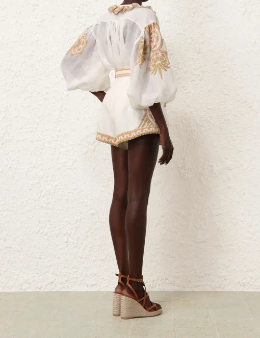 Waverly Embroidered Tuck Short
