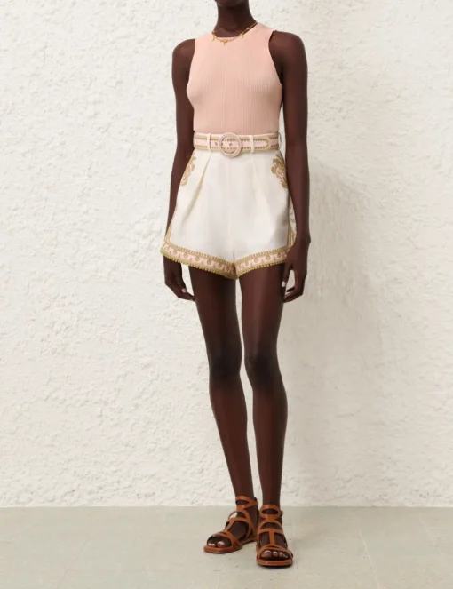 Waverly Embroidered Tuck Short