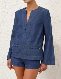 Wylie Denim Tunic Top
