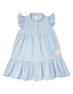 Wylie Kids Denim Flutter Dress